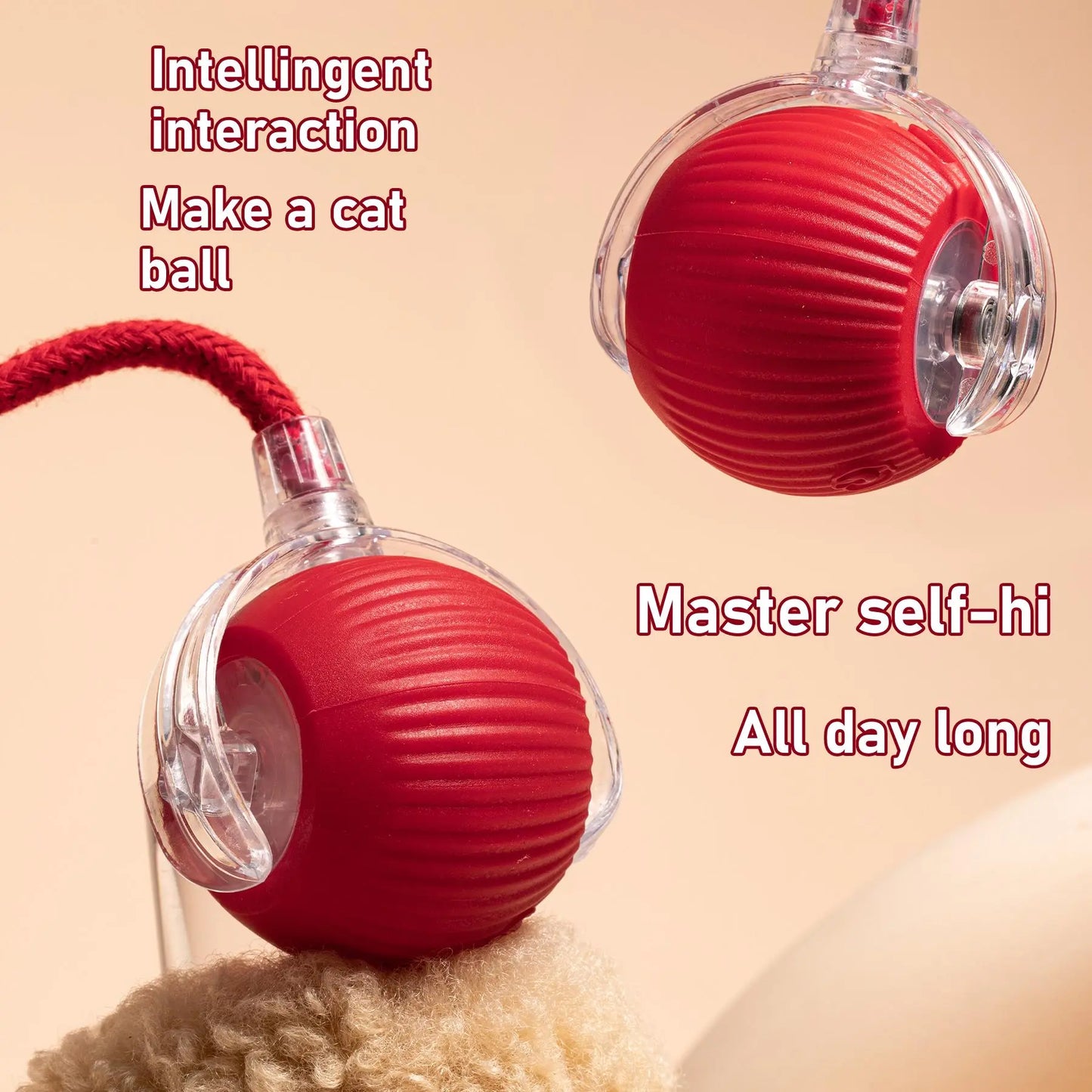 USB Rechargeable Dog Teaser Toy, Long Tail Toy Ball, Cat Training Toy, Tease Cat Training Toy, Suitable for All Cats, Valentine'S Day Gift